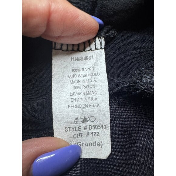 VTG Forever Womens Y2K Black Butterfly Silver Print Tunic Sz L Fairycore Boho - Picture 9 of 9